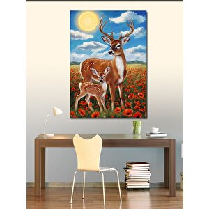 Kanvas Tablo Geyik Ve Yavrusu 70x100 cm