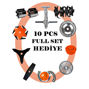 Eisenn Scotte Arazi Seti 10 İN 1 Komple Set 20 HPX Sırt Tırpan  Full Aparat Hediyeli Ot Çim Çalı Biçme Makinası