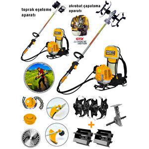Tieswell Bahçe Komple Set 20HPX Sırt Tırpan + Akrobat Çapa Aparatı + Toprak Eşeleme Aparatı