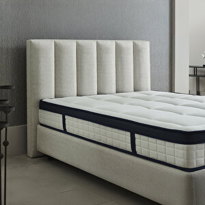 Lusso Çift Kişilik Baza Başlık Seti Krem 180x200 cm