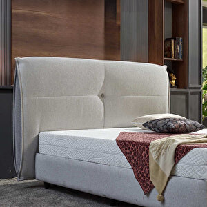 Glamo Çift Kişilik Baza Başlık Seti Krem 200x200 cm