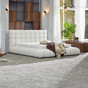 Solido Çift Kişilik Baza Başlık Seti Krem 140x200 cm