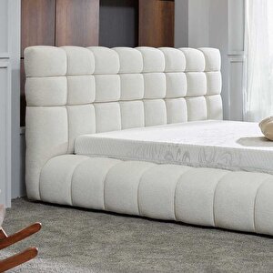Solido Çift Kişilik Baza Başlık Seti Krem 180x200 cm