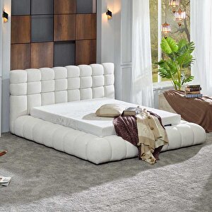 Solido Çift Kişilik Baza Başlık Seti Krem 160x200 cm