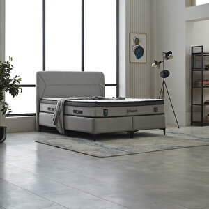 Selia Tek Kişilik Baza Başlık Seti Gri 90x190 cm