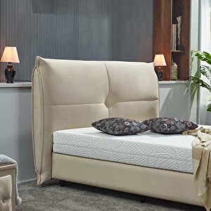 Glamo Çift Kişilik Baza Başlık Seti Bej 150x200 cm