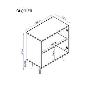 Novo Çok Amaçlı Dolap / Kapaklı Raflı Dolap /meşe - Beyaz