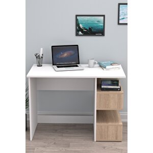 Lorea 4 Raflı Beyaz Sonomo Çalışma Masası