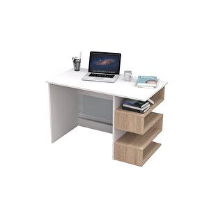 Lorea 4 Raflı Beyaz Sonomo Çalışma Masası