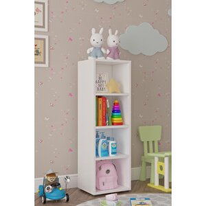 Glass Çok Amaçlı Kitaplık & Düzenleyici Dolap 4 Raflı