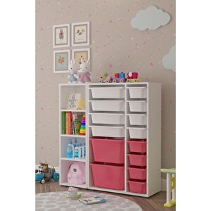 Glass Çok Amaçlı Kitaplık & Düzenleyici Dolap 4 Raflı