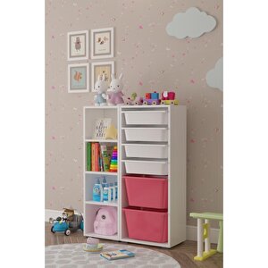 Glass Çok Amaçlı Kitaplık & Düzenleyici Dolap 4 Raflı
