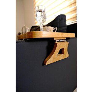 Bambu Katlanabilir Ayaklı Koltuk Kolu Keyif Servis Ve Sunum Tepsisi 27 Cm Kahverengi - Thn76075 C1-1-18