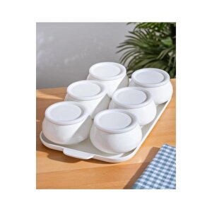 Nora Collection 6’lı Porselen Tepsili Kahvaltılık Seti Beyaz – Sct-06165