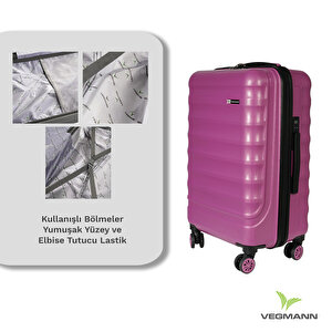 Vegmann Tartılı Scadel Violet Orta Boy Valiz