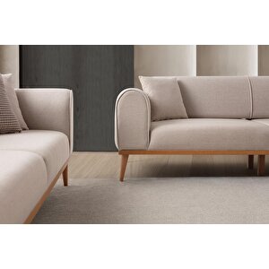 Edsy Home Rebul 3'lü Koltuk Sütlü Kahve