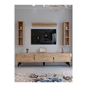 Festival Tv Ünitesi G3008-6 Atlanti̇k Gold Color Tv Sehpası Ve Duvar Rafı