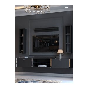 Festival Tv Ünitesi S13009-4 Antrasit Silver Duvara Monte Tv Sehpası
