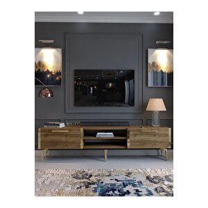 Festival Tv Sehpası G3830-2-y1-d2 Ceviz Gold Metal Kulp