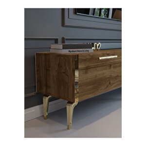 Festival Tv Sehpası G3830-2-y1-d2 Ceviz Gold Metal Kulp