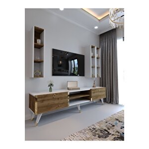 Festival Tv Ünitesi G3006-2-1 Cevi̇z Beyaz  - Color Gold Tv Sehpası Ve Duvar Rafı