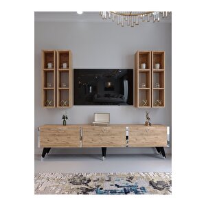 Festival Tv Ünitesi S3002-6 Atlanti̇k Si̇lver Color Tv Sehpası Ve Duvar Rafı