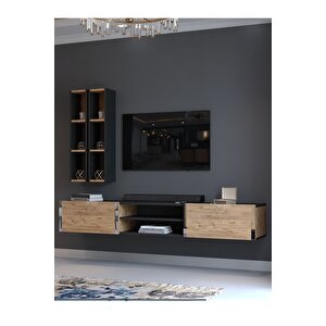 Festival Tv Ünitesi S13000-4-6 Antrasit  A. Çam Silver Duvara Monte Tv Sehpası