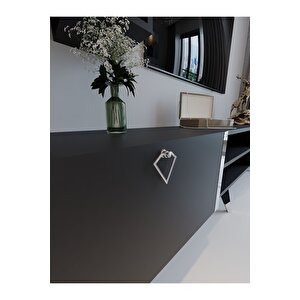 Festival Tv Ünitesi S3000-4 Antrasit - Silver Detaylı Minifiks Bağlantı Tv Sehpası Ve Duvar Rafı