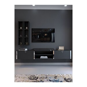 Festival Tv Ünitesi S13000-4 Antrasit Silver Duvara Monte Tv Sehpası
