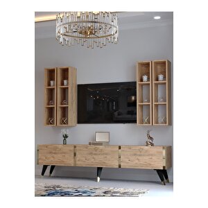 Festival Tv Ünitesi G3002-6 Atlanti̇k Gold Color Tv Sehpası Ve Duvar Rafı