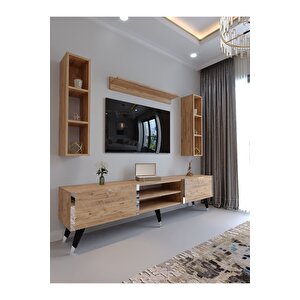 Festival Tv Ünitesi S3009-6 Atlanti̇k Si̇lver Color Tv Sehpası Ve Duvar Rafı
