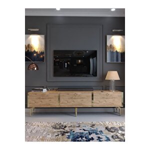 Festival Tv Sehpası G3817-6-y1-p1 Çam Gold Metal Kulp