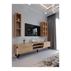 Festival Tv Ünitesi S3006-6 Atlanti̇k Si̇lver Color Tv Sehpası Ve Duvar Rafı
