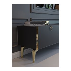 Festival Tv Sehpası G3817-4-y1-p1 Antrasit Gold Metal Kulp