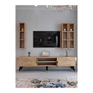 Festival Tv Ünitesi G3006-6 Atlanti̇k Gold Color Tv Sehpası Ve Duvar Rafı