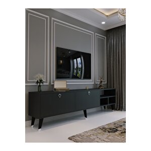 Festival Tv Ünitesi S6501-4 Antrasit Silver Detaylı Minifiks Bağlantı Tv Sehpası