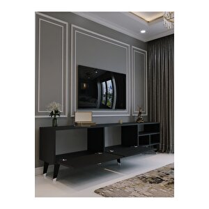Festival Tv Ünitesi S6501-4 Antrasit Silver Detaylı Minifiks Bağlantı Tv Sehpası