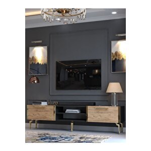 Festival Tv Sehpası G3830-4-6-y1-d2 Ant. Çam Gold Metal Kulp