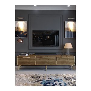 Festival Tv Sehpası G3817-2-y1-d2 Ceviz Gold Metal Kulp