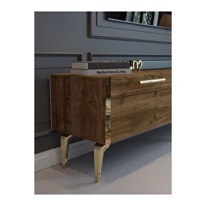 Festival Tv Sehpası G3817-2-y1-d2 Ceviz Gold Metal Kulp