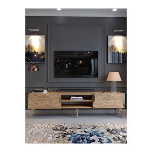 Festival Tv Sehpası G3830-6-y1-p1 Çam Gold Metal Kulp