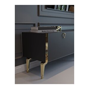 Festival Tv Sehpası G3830-4-y1-p1 Antrasit Gold Metal Kulp