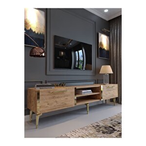 Festival Tv Sehpası G3830-6-y1-d2 Çam Gold Metal Kulp