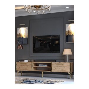 Festival Tv Sehpası G3830-6-y1-d2 Çam Gold Metal Kulp