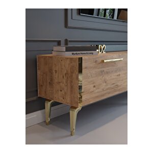 Festival Tv Sehpası G3830-6-y1-d2 Çam Gold Metal Kulp