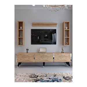 Festival Tv Ünitesi S3008-6 Atlanti̇k Si̇lver Color Tv Sehpası Ve Duvar Rafı