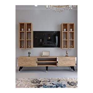 Festival Tv Ünitesi S3001-6 Atlanti̇k Si̇lver Color Tv Sehpası Ve Duvar Rafı