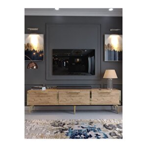 Festival Tv Sehpası G3817-6-y1-d2 Çam Gold Metal Kulp