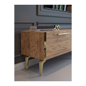Festival Tv Sehpası G3817-6-y1-d2 Çam Gold Metal Kulp