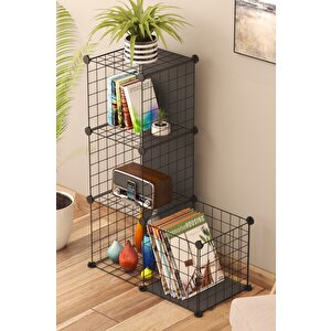 Telorans 4 Bölmeli̇ Tel Küp Organi̇zer Ki̇taplik Raf 30x30 Cm